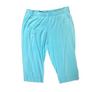 Fresh Produce Baby Blue Capri Pants Women’s 2X 100% Cotton Made in USA E451